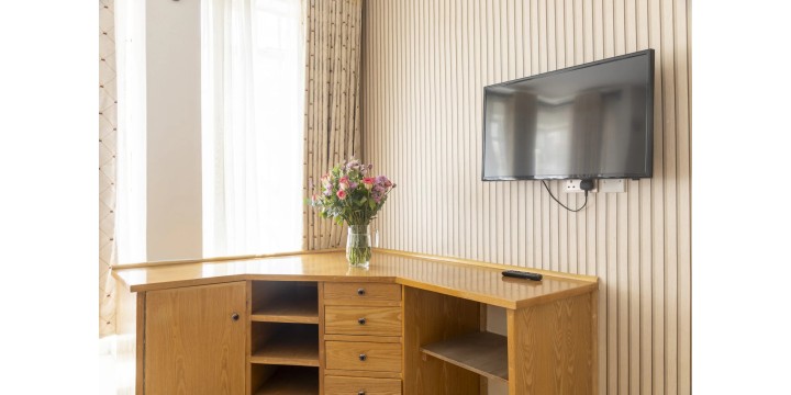 Two-bedroom apartment TV area 