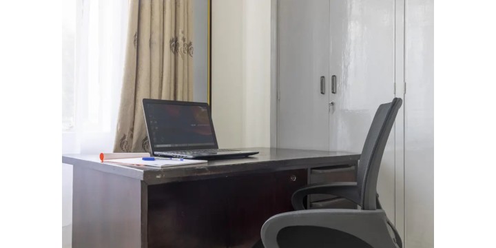 Three-bedroom apartment study area